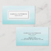 アクアブルー水グラデーション色モダン名刺 名刺 (正面/裏面)