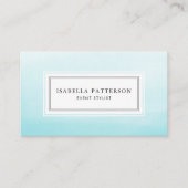 アクアブルー水グラデーション色モダン名刺 名刺 (正面)