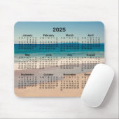 アクアブルー水ビーチ写真2025カレンダー マウスパッド (マウス)