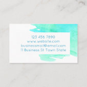 アクアブルー水彩手作りの大豆メルトキャンドル石鹸 名刺 (裏面)