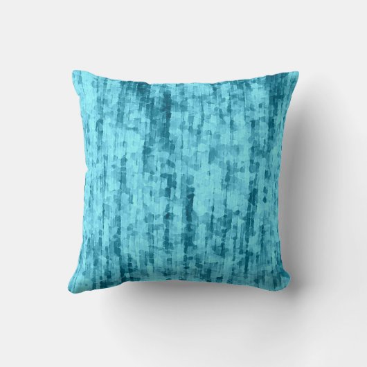アクアブルー水彩抽象芸術型枕 クッション (裏面)