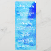 アクアブルー水彩珊瑚礁ウェディングプログラム プログラム (裏面)