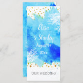 アクアブルー水彩珊瑚礁ウェディングプログラム プログラム (正面/裏面)