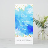 アクアブルー水彩珊瑚礁ウェディングプログラム プログラム (スタンド正面)
