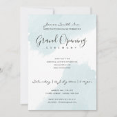 アクアブルー水彩筆画の開眼式 招待状 (正面)