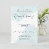 アクアブルー水彩筆画の開眼式 招待状 (スタンド正面)