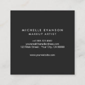 アクアブルー水彩筆画メーキャップ スクエア名刺 (裏面)