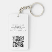 アクアブルー水彩背景バッジ キーホルダー (裏面)