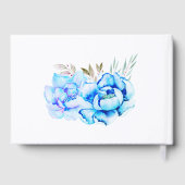 アクアブルー水彩花フローラ結婚ズ ゲストブック (裏面)