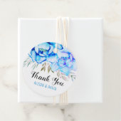 アクアブルー水彩花フローラ結婚ズ フェイバータグ (インサイチュ)