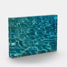 アクアブルー水模様、波打つ海波 フォトブロック