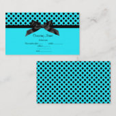 アクアブルー水玉模様ボウビジネスカード2 名刺 (正面/裏面)