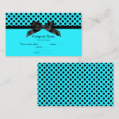 アクアブルー水玉模様ボウビジネスカード2 名刺 (正面/裏面)