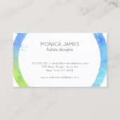 アクアブルー水色彩の鮮やか色円ロゴ 名刺 (裏面)