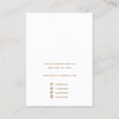 アクアブルー水色金ゴールドスクリプトイヤリングディスプレイ 名刺 (裏面)