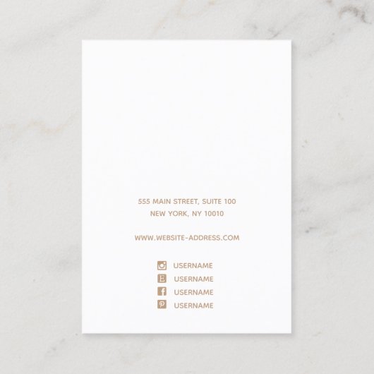 アクアブルー水色金ゴールドスクリプトイヤリングディスプレイ 名刺 (裏面)