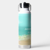 アクアブルー水/絵を描ビーチシーショナリー ウォーターボトル (正面)