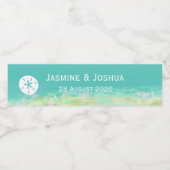 アクアブルー水/絵を描ビーチシーショナリー ペットボトルラベル (シングルラベル)