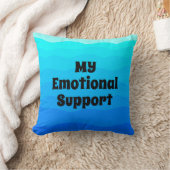 アクアブルー波タイポグラフィパーソナライズされたレトロ クッション (ブランケット)