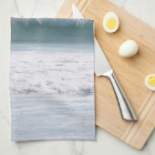 アクアブルー海ウェーブサンセットアートキッチン キッチンタオル (四つ折り)