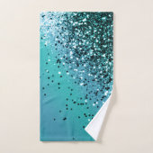 アクアブルー海グリッター#1 #shiny バスタオルセット (ハンドタオル)