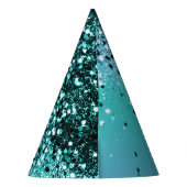 アクアブルー海グリッター#1 #shiny パーティーハット (裏面)