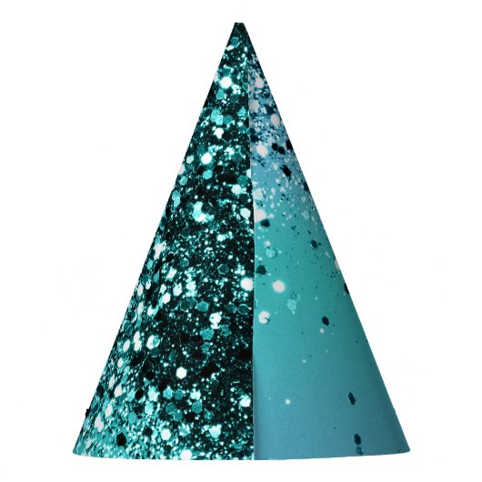 アクアブルー海グリッター#1 #shiny パーティーハット (裏面)