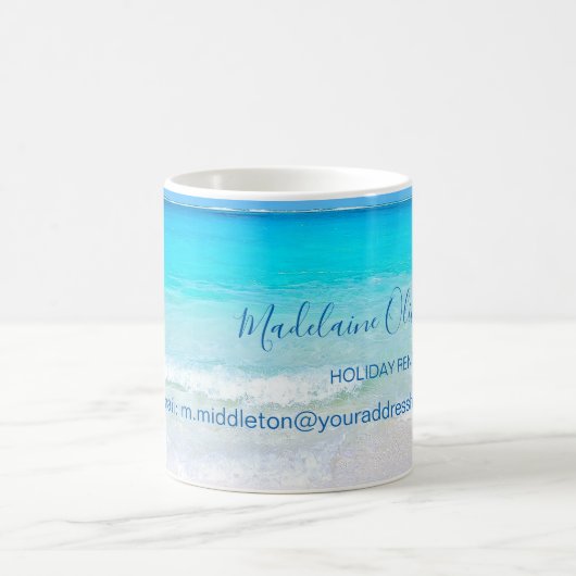 アクアブルー海ゲストハカスタムウス コーヒーマグカップ (中央)