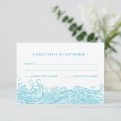 アクアブルー海波ビーチ結婚式 出欠カード (スタンド正面)