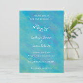 アクアブルー海結婚式招待状 招待状 (スタンド正面)