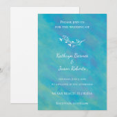 アクアブルー海結婚式招待状 招待状 (正面/裏面)
