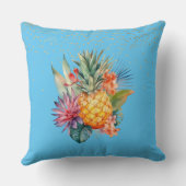 アクアブルー熱帯フローラパイナップル クッション (裏面)