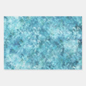 アクアブルー熱帯葉 ラッピングペーパーシート (正面)