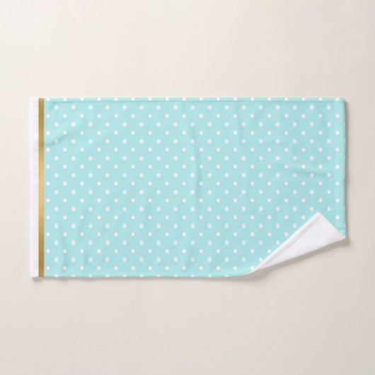 アクアブルー白金ゴールドスポット浴室用タオルセット バスタオルセット (ハンドタオル)