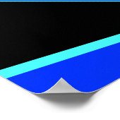 アクアブルー白黒対角線デザインポー ポスター (角)