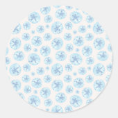 アクアブルー砂ドルクラシックラウンドステッカー ラウンドシール (正面)