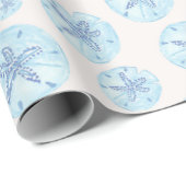 アクアブルー砂ドル ラッピングペーパー (ロールコーナー)