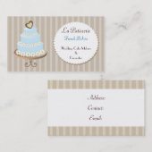 アクアブルー結婚のケーキメーカーの名刺 名刺 (正面/裏面)