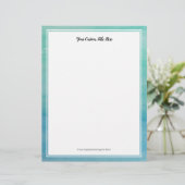 アクアブルー結婚水彩文房具紙 (スタンド正面)