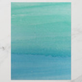 アクアブルー結婚水彩文房具紙 (裏面)