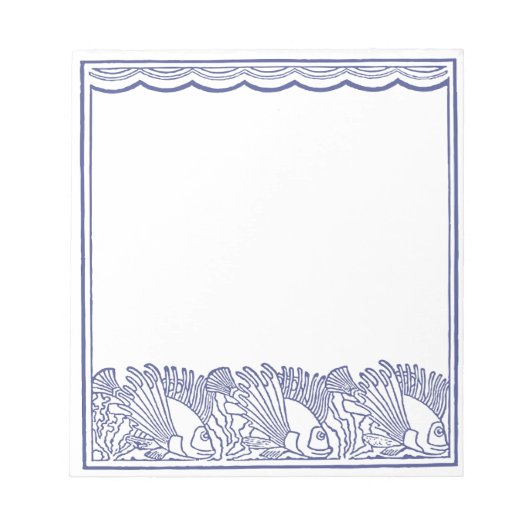 アクアブルー縁どフィー ノートパッド (正面)