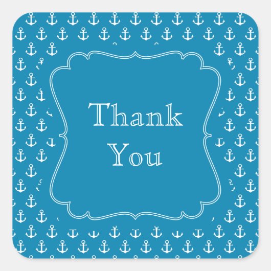 アクアブルー航海のいかり スクエアシール (正面)