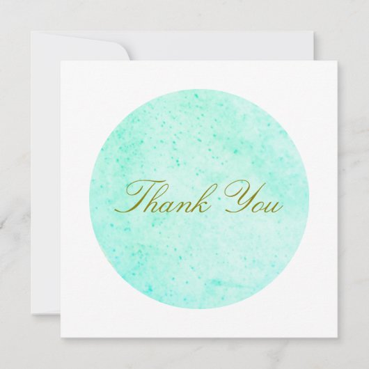 アクアブルー芸術的サンキュー サンキューカード (正面)