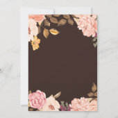 アクアブルー赤面フローラ結婚のカップルのシャワー 招待状 (裏面)