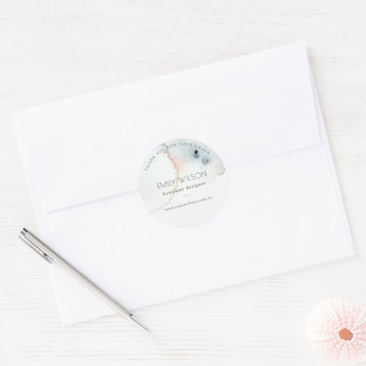 アクアブルー金ゴールドご注文Webサイト ラウンドシール (封筒)