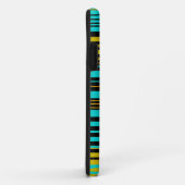 アクアブルー金ゴールドとブラックストライプ Case-Mate iPhoneケース (裏面/右)