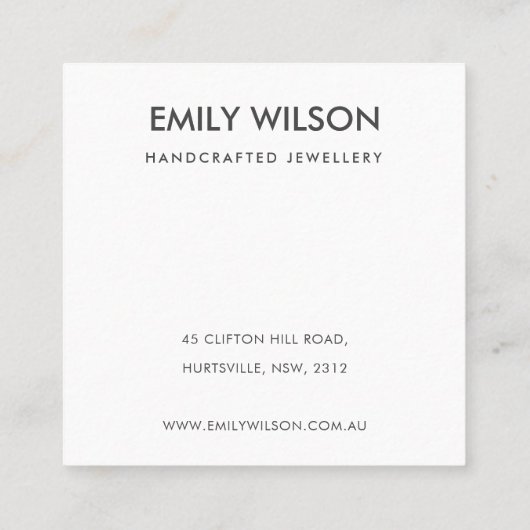 アクアブルー金ゴールドアゲイト大理石ロゴイヤリングディスプレイ スクエア名刺 (裏面)