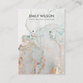 アクアブルー金ゴールドアゲート大理石イヤリングディスプレイカード 名刺 (正面)