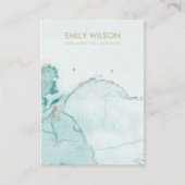 アクアブルー金ゴールドアゲート大理石イヤリングディスプレイカード 名刺 (正面)