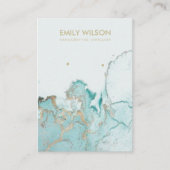 アクアブルー金ゴールドアゲート大理石イヤリングディスプレイカード 名刺 (正面)